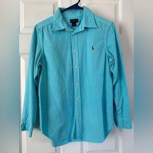 Polo Ralph Lauren cotton button down shirt kids size Large (light blue)